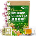 FreshDrinkUS, Premium 75 Tea Bags Soursop Green Tea, 100% Natural & Proprietary Blend from Soursop Leaves and Green Tea. Smooth Flavor. Made with Eco-Conscious Tea Bags. No Additives No Sugar, Vegan.