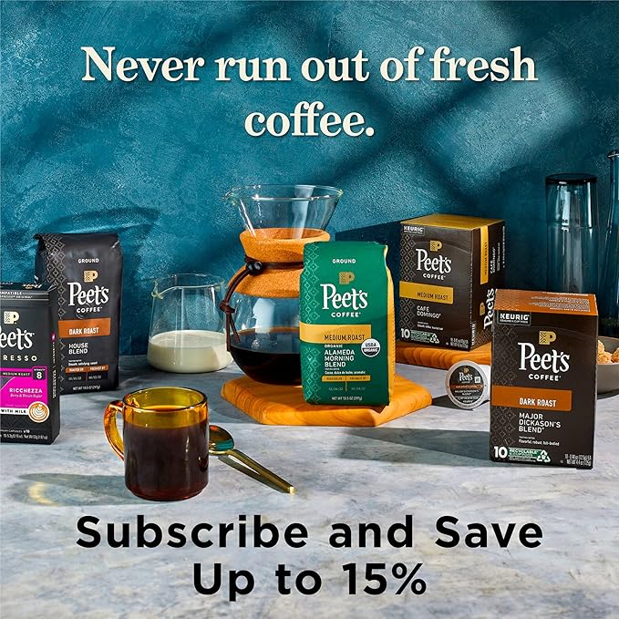 Peet's Coffee, Medium Roast Keurig K-Cup Pods - Café Domingo 88 Count (4 Boxes of 22 K-Cup Pods)