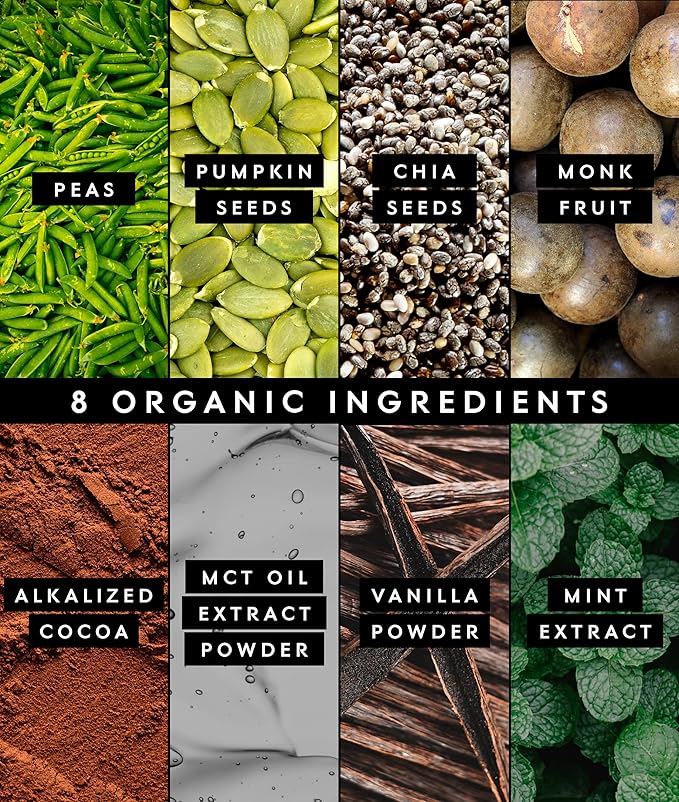 Truvani Vegan Pea Protein Powder | Mint Chocolate | 20g Organic Plant Based Protein | 20 Servings | Keto | Gluten & Dairy Free | Low Carb | No Added Sugar