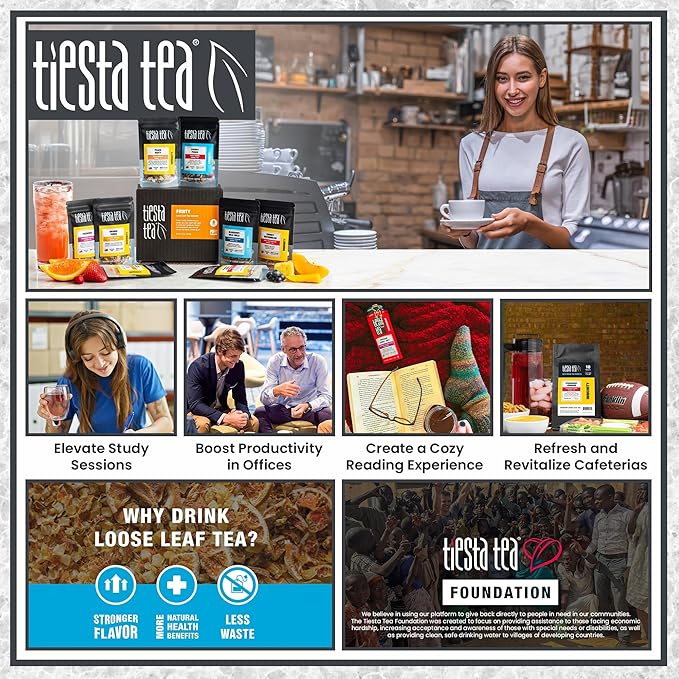 Tiesta Tea - Mango Dreamzzz Chamomile Loose Leaf Herbal Tea, Relaxing Chamomile & Lemongrass Blend, Caffeine-Free, Brew Hot or Iced, Makes Up to 200 Cups, Resealable Bulk Pouch, 12 Ounce