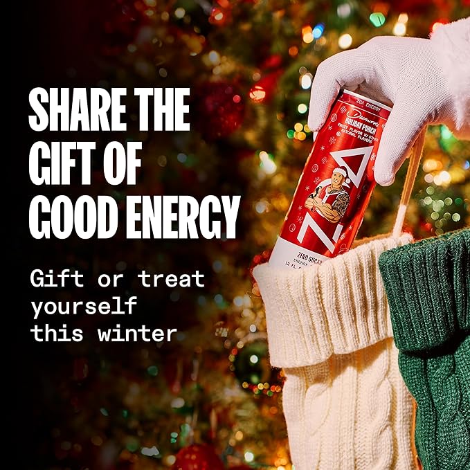 ZOA Zero Sugar Energy Drinks, Dwanta's Holiday Punch - Sugar Free with Electrolytes, Healthy Vitamin C, Amino Acids, Essential B-Vitamins, and Caffeine from Green Tea - 12 Fl Oz (12-Pack)