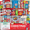 Gift A Snack - Christmas Candy Stocking Stuffers, Pre-filled Holiday Snack Box Care Package + Greeting Card (45 Count) Sweet Treats Gift Basket, Candies Chips Food Assortments & Variety Gifts