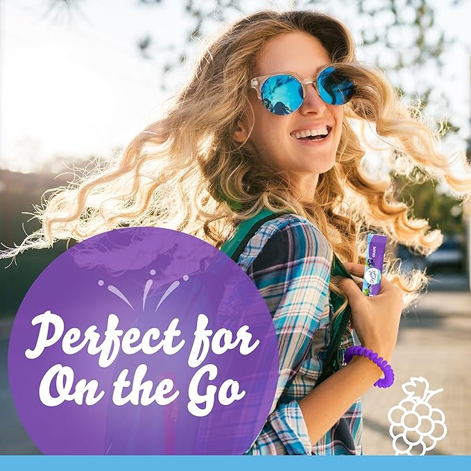 Crystal Light Grape Naturally Flavored Powdered Drink Mix with Caffeine, 120 ct Pack, 4 Boxes of 30 On-the-Go Packets