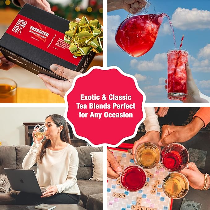 Tiesta Tea - Black Sampler Dry Flight Set, Loose Leaf, High Caffeine, Makes Hot & Iced, Assorted Tea Sets with Herbal, Chai, Fruit Black Teas & More, 7 Resealable Sample Pouches