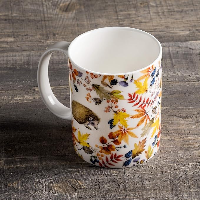 Maison d' Hermine Coffee Mug with Handles Fine Bone China Mugs Pack of One Tea Cups for Hot Beverages Cappuccino Latte Home Restaurant Office Perfect for Gift (Sous-Bois - Foret, 12 Ounce)