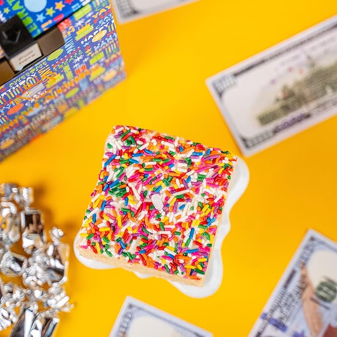 Birthday Billionaire Box by Send A Cake – Ready-to-Gift Music Box with Sweet Caramels & 3" Happy Birthday Crispy Cake – No Assembly, Unique Birthday Gift for Women, Men & Kids