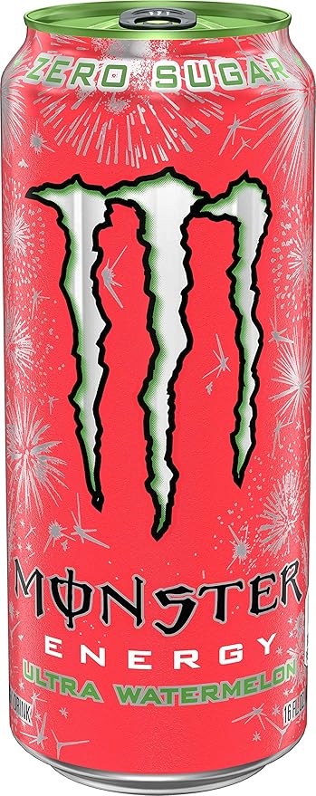 Monster Energy Ultra Watermelon, Sugar Free Energy Drink, 16 Ounce (Pack of 24)