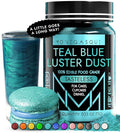 MONÉGASQUE Teal Blue Edible Glitter for Drinks 15g – Halloween Edible Glitter for Cakes & Cocktails – Cocktail, Cake, & Cupcake Luster Dust Spray – Teal Food Coloring & Drink Decorations Sprinkles