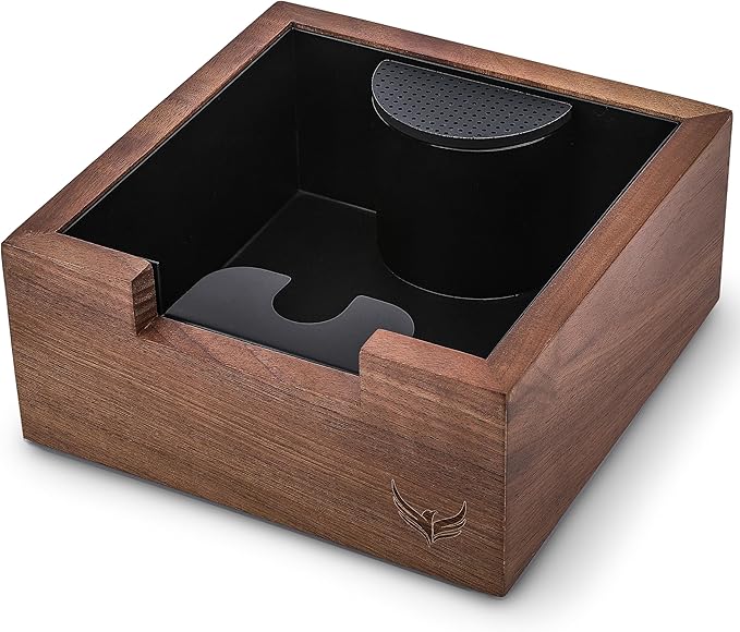 58mm Walnut Espresso Accessories Set – Premium Barista Kit for All 58mm Espresso Machines – Includes Tamper, Tamping Station, Distributor, Knock Box & Dosing Funnel