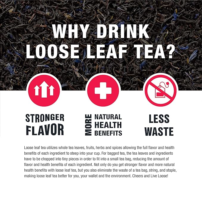 Tiesta Tea - Earl Grey de la Crème, Loose Leaf, Creamy Earl Grey Black Tea, Premium Blend, Caffeinated Black, Make Hot or Iced Brews Up to 200 Cups, 16 Ounce Resealable Bulk Pouch