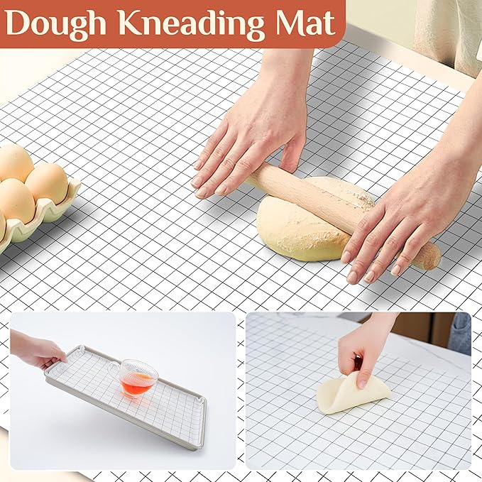 Silicone Baking Mat, 12 IN x 10 FT Free Cutting Baking Sheet,Non-Stick Reusable Dough & Pastry Mat,Non-Slip Silicone Mat Roll for Air Fryer Liner,Freeze Dryer,Oven Baking Pan,Kitchen Counter