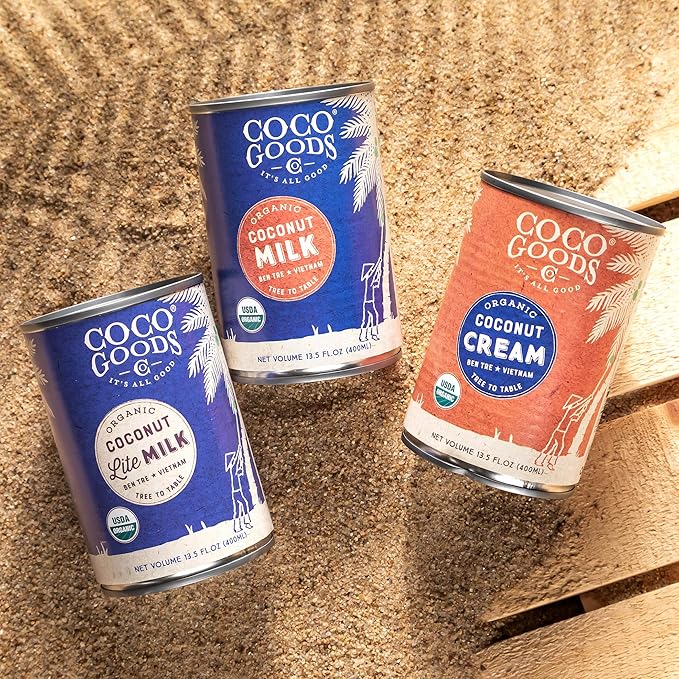 CocoGoods Co Single-Origin Organic Coconut Milk 13.5 fl. oz - Gluten-free, Non-GMO, Vegan, & Dairy-free, 6 pack