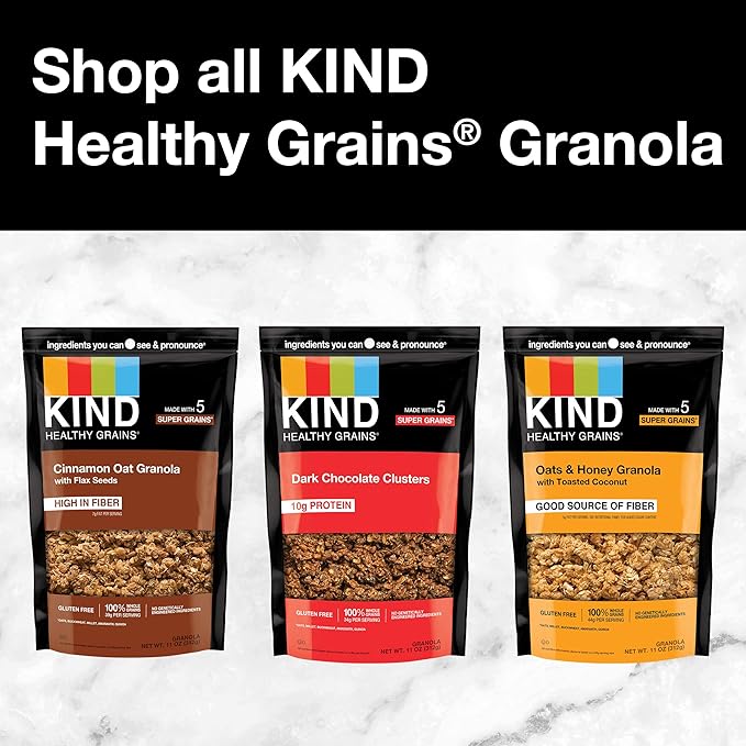 KIND Healthy Grains Granola, Peanut Butter Clusters, Healthy Snacks, Gluten Free, 100% Whole Grains, 10g Protein, 11oz, 1 Count (Pack of 2)