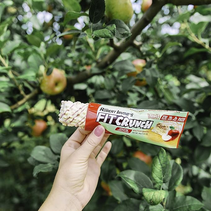 FITCRUNCH Snack Size Protein Bars, 6-Layer Baked Bar, 3g of Sugar & Soft Cake Core (9 Bars, Apple Pie)