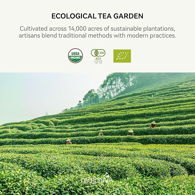 MatchAiA Organic Ceremonial Matcha Green Tea Powder - Superior Ceremonial Grade, First Spring Harvest, USDA Certified, 100% Pure - Sugar Free, Gluten Free (60g / 2.1oz Tin)