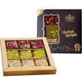 Cerez Pazari Turkish Delight Pistachio with Fantastic Rose & Pomegranate Flavour Experience in Luxury Gift Box 8.8 oz | Assorted Gourmet Soft Candy, Sweet Vegan Traditional Lokum (Loukoumi) (9-11 Pcs)