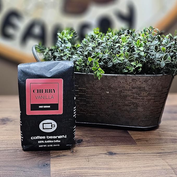 Cherry Vanilla Flavored Coffee by Coffee Beanery | Medium Roast, 12oz Ground