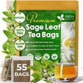 FreshDrinkUS, Premium 55 Sage Leaf Tea Bags, 100% Natural & Pure from Sage Leaves. Loose Leaf Herbal Tea. Made with Natural Material Tea Bags. No Sugar, No Caffeine, No Gluten, Vegan.