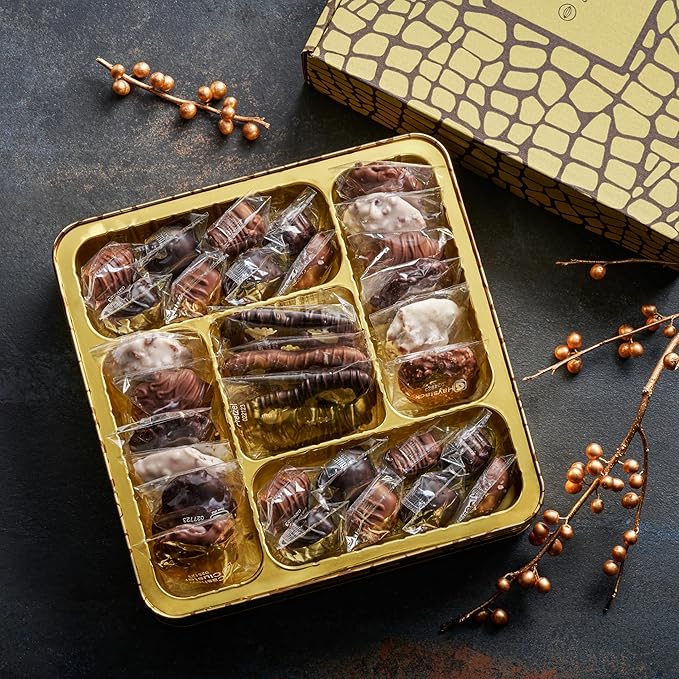 Chocolate Gift Basket, Gourmet Chocolates Variety Snack Box, Assorted Food Arrangement Platter, Birthday Present, Holiday, Corporate Parties, Sympathy, Candy Gifting Idea, Him, Her, Men, Women, Family (Gold Delight)