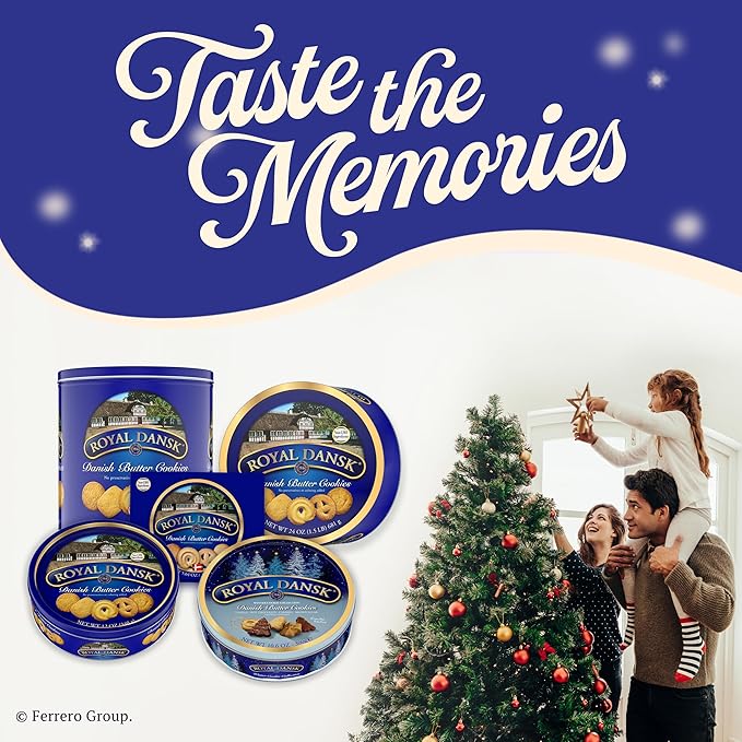 Royal Dansk Danish Butter Cookies, Holiday Cookie 4 Pack, Gift Tin, 45.2 oz