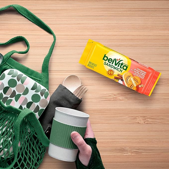 belVita Breakfast Biscuit Sandwiches, Cinnamon Brown Sugar & Vanilla Creme Flavor, 5 Packs (2 Biscuit Sandwiches Per Pack),5 Count(Pack of 1)