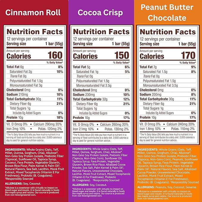 Munk Pack Sampler Pack Probiotic Protein Snack Bars | 10g Plant Protein, 1g Sugar, 6g Fiber |Diabetic-Friendly Ideal Breakfast Bars - On-the-Go Snacks, Gluten-Free, Non-GMO | 5 Count