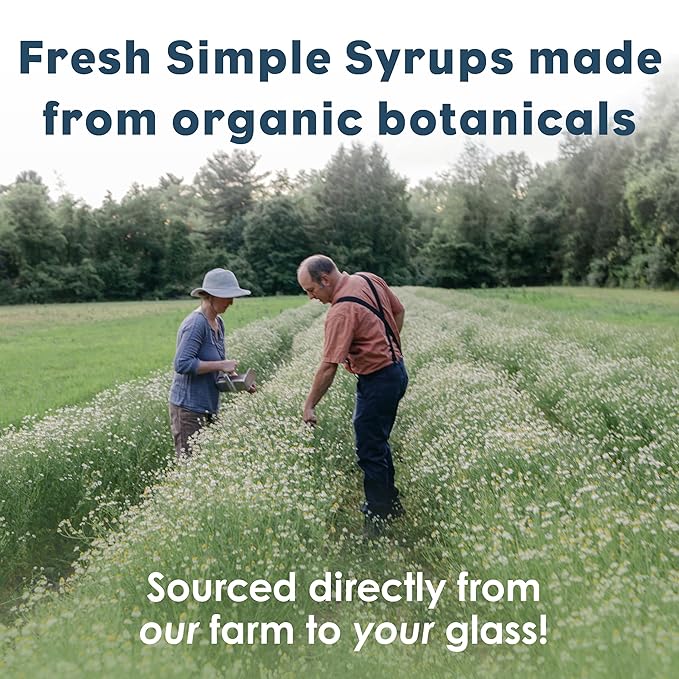 Bluestem Botanicals Organic Rose Geranium Simple Syrup, 8 oz, Cocktail and Mocktail Mixer for Drinks, Non-Alcoholic