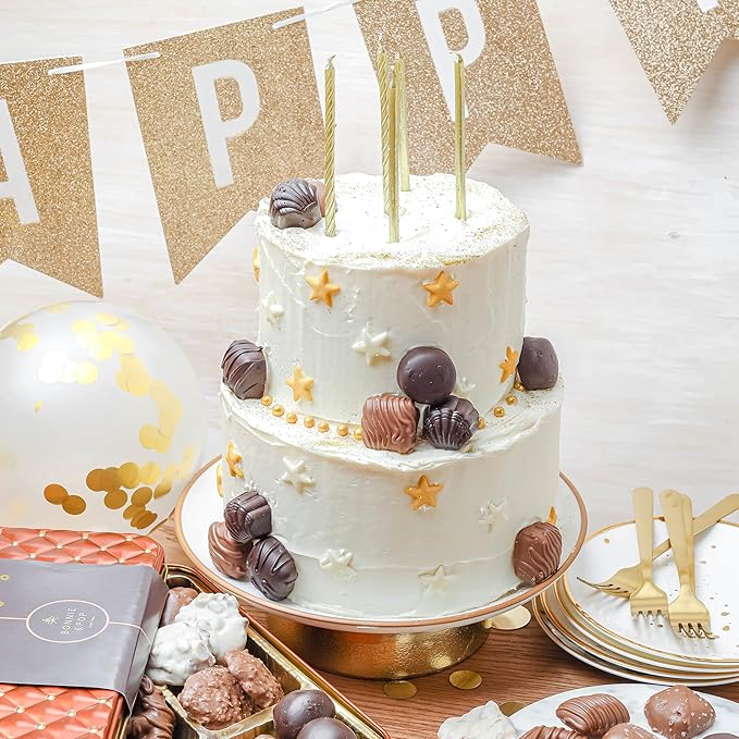 BONNIE AND POP - Birthday Food Gift Basket, Happy Birthday Chocolate, Birthday Gift Box, Food Birthday Gifts for Women and Men, Birthday Treats, Prime Snack Gift Arrangements, Bonnie and Pop