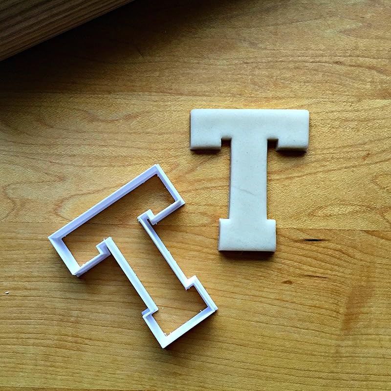 Sweet Prints Inc Varsity Letter T Cookie Cutter - Dishwasher Safe (X-Small: 2")