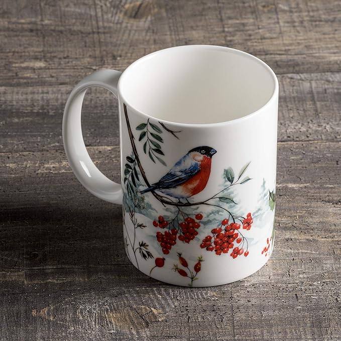 Maison d' Hermine Coffee Mug with Handles Fine Bone China Mugs Pack of One Tea Cups for Hot Beverages Cappuccino Latte Home Restaurant Office Perfect for Gift (Morzine - Morzine, 15 Ounce)