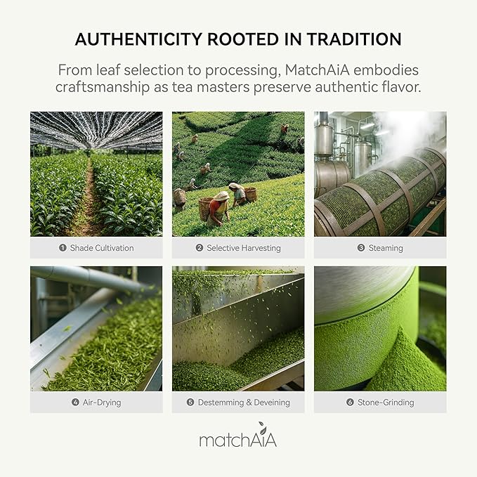 MatchAiA Organic Ceremonial Matcha Green Tea Powder - Superior Ceremonial Grade, First Spring Harvest, USDA Certified, 100% Pure - Sugar Free, Gluten Free (60g / 2.1oz Tin)