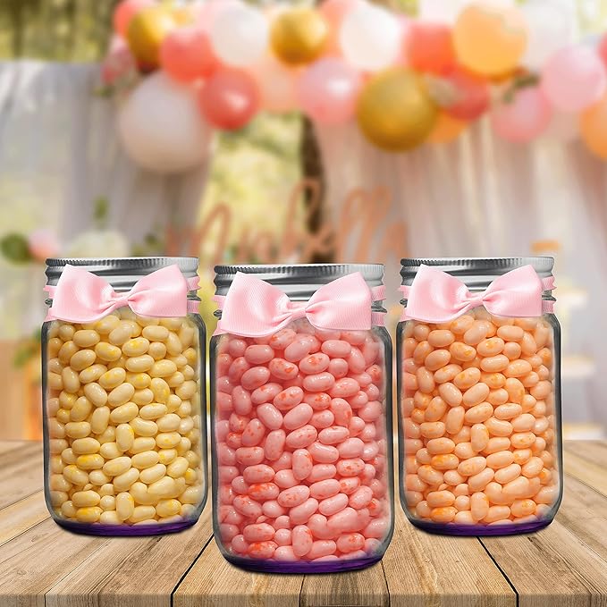 DISCOUNT PROMOS 10 Decorating Mason Jars Set, 12 oz. - Canning, Aluminum Lid - Purple