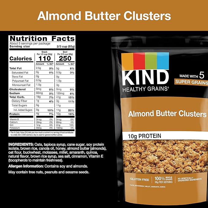 KIND Almond Butter Clusters, 11 Oz (Pack of 4)