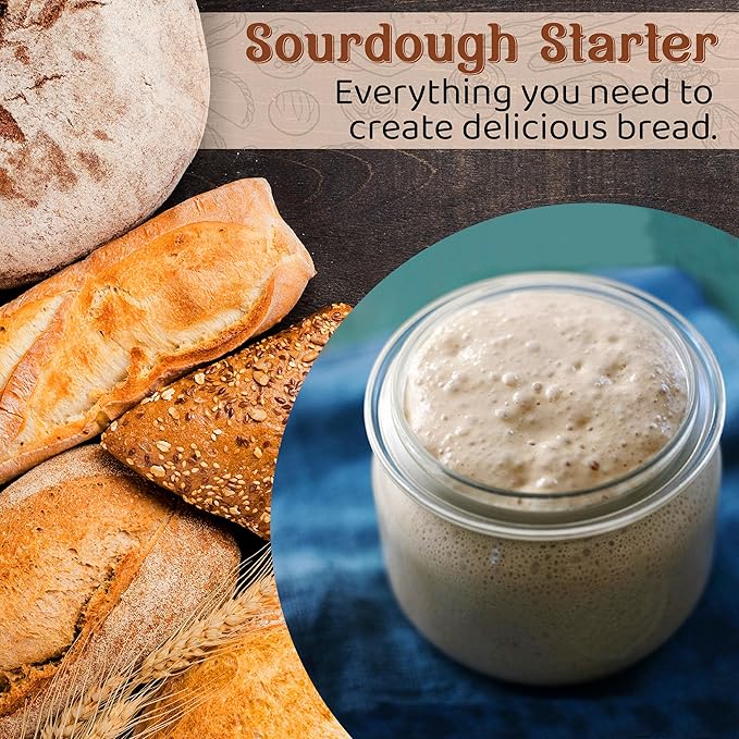 Living Dough - 55 Year Old Amish Friendship Sourdough Starter Culture - Sweet and Organic Sourdough Starter for Baking - For Artisanal Bread, Pizza Dough, Waffles & More