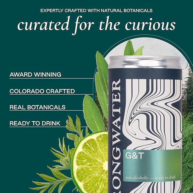 Strongwater Non Alcoholic Paloma - 12 Pack Cans (8.4 Fl Oz Each) - Premium Non Alcoholic Drinks - Ready to Drink Paloma, Alcohol Free Drinks, Made with Grapefruit Juice, Hibiscus, Rose, and Sea Salt