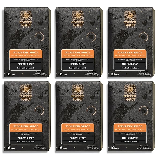 Copper Moon Single Serve Coffee Pods for Keurig K-Cup Brewers, Medium Roast, Pumpkin Spice Blend, 72 Count