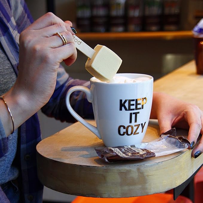 Popbar - Hot Chocolate Sticks - 6 Pack Holiday Gift Pack Set Kit - 1 Dark, 1 Milk, 1 Vanilla White, 1 Mocha, 1 Peppermint & 1 Caramel. Ideal for Holidays, Birthdays, Thanksivging , Christmas,