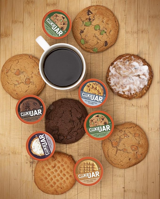 Cookie Jar Mint Chocolate Chip Flavored Coffee Pods for Keurig K Cup Brewers, 40 Count – Refreshing Mint and Chocolate Blend for a Unique Coffee Experience
