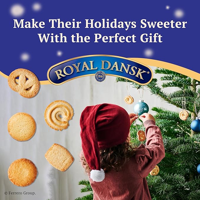 Royal Dansk Danish Butter Cookies, Premium Assorted Cookies in a Gift Tin, Great for Sharing and Gifting, 24 oz