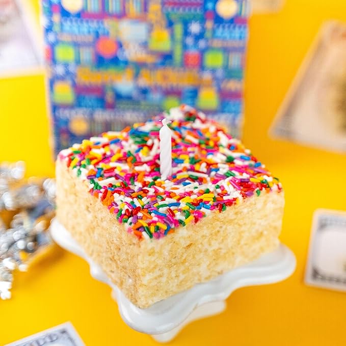 Birthday Billionaire Box by Send A Cake – Ready-to-Gift Music Box with Sweet Caramels & 3" Happy Birthday Crispy Cake – No Assembly, Unique Birthday Gift for Women, Men & Kids