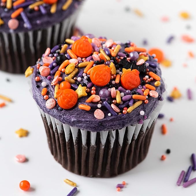Sweets Indeed Toil & Trouble Halloween Sprinklefetti Mix – 4 oz Jar | Sprinkles with Pumpkins, Bats, Jimmies, Nonpareils, Sugar Pearls & Quins | Spooky Cookie & Cupcake Decorations