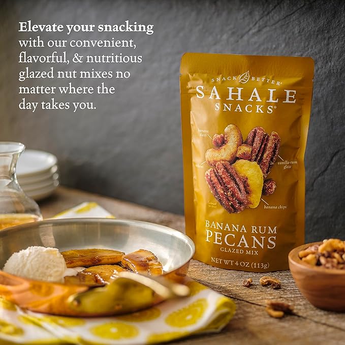 Sahale Snacks Banana Rum Pecans Glazed Mix, 1.5 Ounces (Pack of 18)