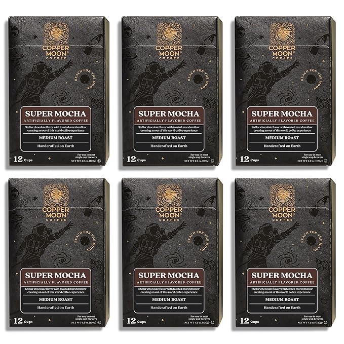 Copper Moon Single Serve Coffee Pods for Keurig K-Cup Brewers, Medium Roast, Super Mocha Blend, 72 Count
