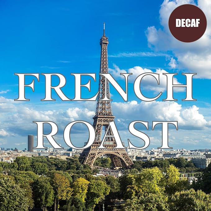 French Roast Decaf Coffee, Whole Bean, Swiss Water Processed, Dark Roast, Fresh Roasted, 16-ounce