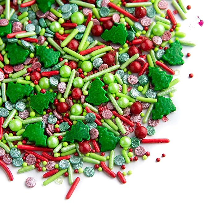 Sweets Indeed Sprinkles, Edible Sprinkle Mix, Perfect for Cake Decorations, Baking, Ice Cream, Cookies, Cupcake Topper, 4 ounces (Christmas)