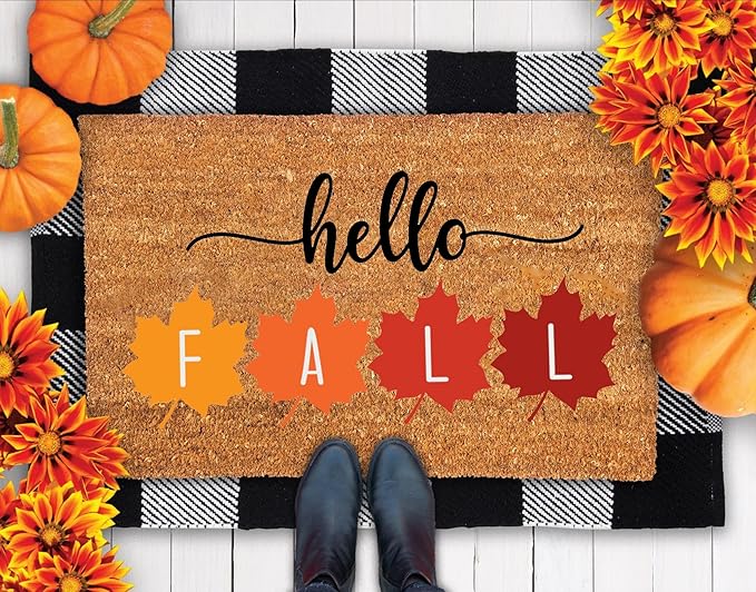Fall Stencils Hello Fall Doormat Stencils for Painting on Wood Door Mats Fabrics Porch Hanger