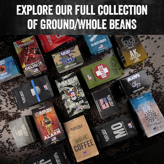 Black Rifle Coffee Company Ground Medium Roast - Roasted Blend Made from Pure Arabica Beans - Colombian & Brazilian Beans - Veteran Founded & American Made (Coffee or Die, 12oz Bag)