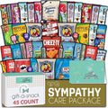 Gift A Snack - Sympathy Snack Box Care Package + Greeting Card (45 Count) Condolence for Loss of Loved One, Dog Pet Cat Memorial Sweet Treats Gift Basket - Cravy Food Assortments & Variety Gifts