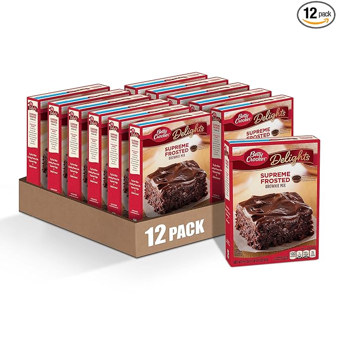 Betty Crocker Delights Supreme Frosted Brownie Mix, 19.1 oz. (Pack of 12)