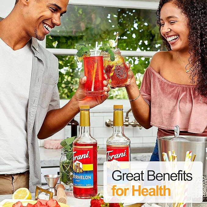 Summer Variety Syrup - Lemon, Lime, Coconut, Blue Raspberry, Watermelon & Tamarindo Syrups For Coffee,Italian Soda, Lattes, Frappes Flavor- 6 Pack With 6 Jimoco Pumps